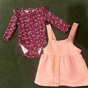 Catherine Malandrino 3/6 month Baby Long Sleeve
Bodysuit & Overall Dress - EUC